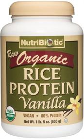 img 4 attached to 🌱 Organic Rice Protein Vanilla Powder, 1 lb 5 oz, Low Carbohydrate Vegan Protein, Raw, Certified Kosher & Keto-Friendly, Chemical-Free, Non-GMO, Gluten-Free, Digestion-Friendly NutriBiotic