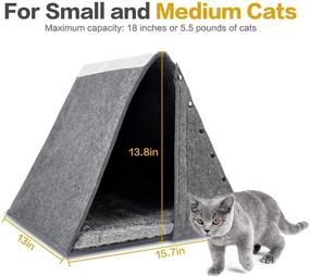 img 3 attached to 🐱 OPPODREAM Indoor Cat House: Cozy Felt Pet House with Removable Cushion, Scratch Resistant - 13"x15.7"x13.8" Size