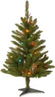 🎄 3 foot national tree company artificial pre-lit mini christmas tree, green kingswood fir with multicolor lights and stand logo