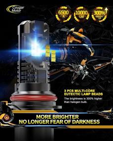 img 1 attached to 💡 Cougar Motor 9007 LED Bulb: High Performance 10000LM Noiseless HB5 6500K Cool White Conversion Kit for Easy Direct Installation & Halogen Replacement