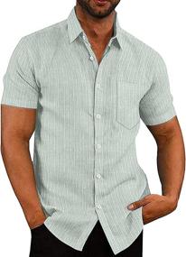 img 4 attached to COOFANDY Chambray Oxford Shirts for Men's Business Attire in Shirts