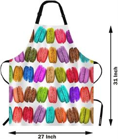 img 2 attached to 🐆 WONDERTIFY African Cats Apron - Tribal Geometric Colorful Bib Apron for Men and Women in Home Kitchen Cooking, Waitress, Chef, Grill, Bistro, Baking - Adjustable Neck Apron
