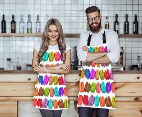 img 3 attached to 🐆 WONDERTIFY African Cats Apron - Tribal Geometric Colorful Bib Apron for Men and Women in Home Kitchen Cooking, Waitress, Chef, Grill, Bistro, Baking - Adjustable Neck Apron