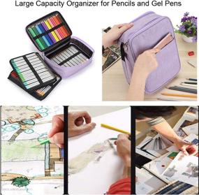 img 2 attached to BTSKY Colored Pencil Case 300 Slots: High Capacity 🖍️ Organizer for Prismacolor, Crayola, Watercolor, and Gel Pens in Purple