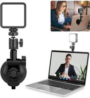 🔦 enhanced conference lighting kit with suction mount, mini pocket light, adjustable brightness for video zoom calls, broadcasting, and live streaming. compatible with macbook, ipad, laptop, desktop. ideal shooting accessories logo