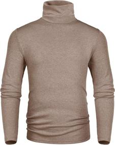 img 4 attached to Men's Knitted Sweatshirts - Derminpro Turtleneck T Shirts, Ideal Clothing for Shirts