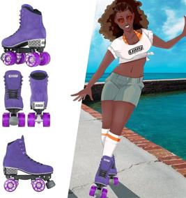 img 1 attached to Crazy Skates Evoke: Stylish Suede Quad Skates for Women