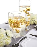 🌸 evershine floating vase filler pearl - assorted size pearl with transparent water gel beads (gold), no hole логотип