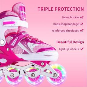 img 2 attached to 🌈 Enobar Children’s Inline Skates: Adjustable, Light Up Wheels for Girls & Boys - Perfect for Outdoor and Indoor Fun!