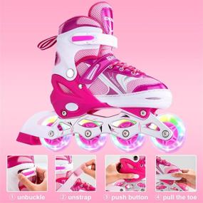 img 1 attached to 🌈 Enobar Children’s Inline Skates: Adjustable, Light Up Wheels for Girls & Boys - Perfect for Outdoor and Indoor Fun!