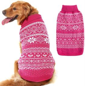 img 4 attached to 🐶 Navy Blue Argyle Dog Sweater: Cozy and Stylish Winter Clothes for Your Puppy