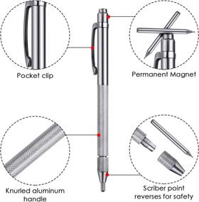 img 2 attached to Metal Engraving Pen Set - 6 Pieces of Scriber Tips with Magnet, Tungsten Carbide and Double Head, including 2 Replacement Tips, for Etching on Metal, Glass, Ceramics, Stone and Wood