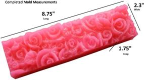 img 1 attached to 🌹 Medium Size 3D Embossed Silicone Rose Soap Mold Loaf - Floral Rectangle with Rose Petal Design - 1lb 5oz Loaf