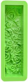 img 2 attached to 🌹 Medium Size 3D Embossed Silicone Rose Soap Mold Loaf - Floral Rectangle with Rose Petal Design - 1lb 5oz Loaf