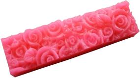 img 3 attached to 🌹 Medium Size 3D Embossed Silicone Rose Soap Mold Loaf - Floral Rectangle with Rose Petal Design - 1lb 5oz Loaf