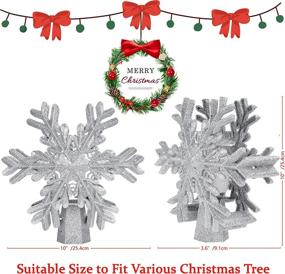 img 2 attached to Shine Bright with the 2021 Lighted Snowflake Projector Christmas Tree Topper in Silver Snowflake Design
