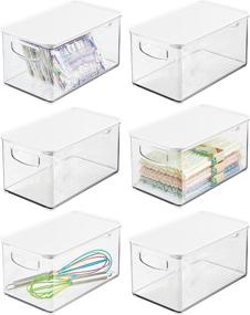 img 4 attached to MDesign Plastic Stackable Kitchen Refrigerator Storage & Organization for Kitchen Storage & Organization