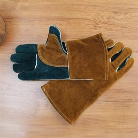 img 3 attached to 🔥 Fireplace Green Welding Gloves: 14 Inch, Highly Resistant