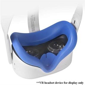 img 3 attached to 🔵 Blue Silicon Face Cover with Lens Protective Set for Oculus Quest 2 VR Headset