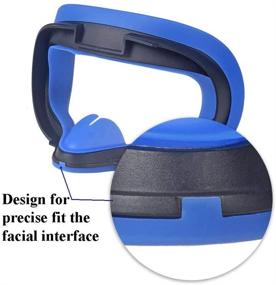 img 1 attached to 🔵 Blue Silicon Face Cover with Lens Protective Set for Oculus Quest 2 VR Headset