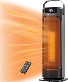 img 4 attached to 1500W Portable Electric Space Heater - Oscillating Ceramic Tower Heater for Indoor Use in Bedroom and Home Office with Remote, ECO Mode, 12H Timer, Overheating and Tip-over Protection