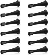 🚪 homotek 12-pack flexible spring door stopper with rubber bumper, 3-1/8" heavy duty wall door stop for home, low mounted door bumper (upgrade black) logo