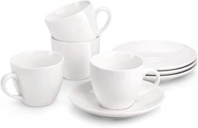 img 4 attached to Premium MIWARE Porcelain Cappuccino Saucers for Perfectly-Sized Cups