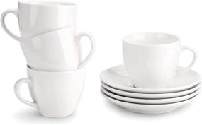 img 3 attached to Premium MIWARE Porcelain Cappuccino Saucers for Perfectly-Sized Cups