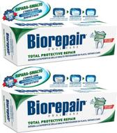 🦷 biorepair total protective repair toothpaste with microrepair, new formula - 2.5 fluid ounce (75ml) tubes (pack of 2) [ imported from italy ] logo