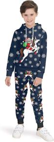 img 3 attached to 🎄 Shop the Best BesserBay Boys Christmas Ugly Sweatshirt Set with Pockets 4-12 Years