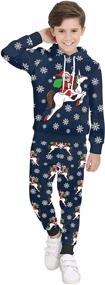 img 4 attached to 🎄 Shop the Best BesserBay Boys Christmas Ugly Sweatshirt Set with Pockets 4-12 Years