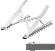 💻 kavalan portable laptop stand: slim aluminum holder for macbook pro air & more - adjustable ergonomic height, includes storage bag (silver) logo