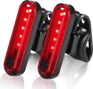 🚴 2021 upgraded version led bike tail lights: ultra bright usb rechargeable rear bike lights (2 pack) logo