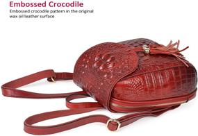 img 2 attached to 👜 PIJUSHI Crocodile Fashion Leather Backpack: Stylish Women's Handbags & Wallets