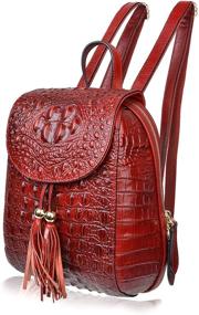 img 3 attached to 👜 PIJUSHI Crocodile Fashion Leather Backpack: Stylish Women's Handbags & Wallets