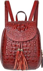 img 4 attached to 👜 PIJUSHI Crocodile Fashion Leather Backpack: Stylish Women's Handbags & Wallets