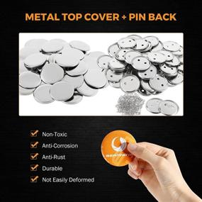 img 2 attached to BEAMNOVA 100 Sets of Metal Button Parts Supplies 58mm/2.28in - the Ultimate Round DIY Pin Maker Kit