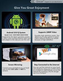 img 2 attached to 🚗 7-дюймовая автомагнитола Android 10.0 с двумя шлюзами, навигацией GPS, сенсорным экраном, Bluetooth, SWC, WiFi, Mirror Link, проигрывателем видео 1080P. В комплекте внешний микрофон и пульт дистанционного управления.