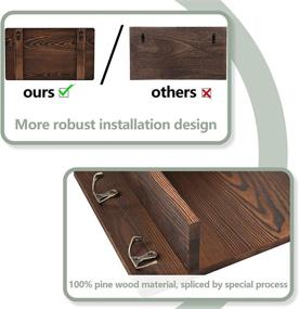 img 2 attached to 🏠 Z&L HOUSE Key Holder for Wall Mail Organizer: 100% Pine Wood Key Rack with 4 Double Key Hooks and Small Shelf Design for Foyer, Entrance, and Utility Room