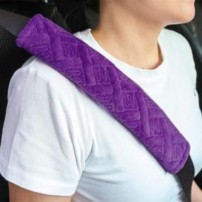 img 4 attached to JUSTTOP 2-Pack Universal Car Seat Belt Pads Cover For A More Comfortable Driving Interior Accessories