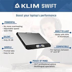 img 3 attached to 💻 KLIM Swift Laptop Cooler: High-Performance Aluminium Cooling Pad for PC and Mac - New 2021 Version - Black
