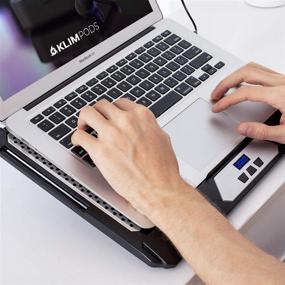 img 2 attached to 💻 KLIM Swift Охлаждающая подставка для ноутбука: высокопроизводительная алюминиевая подставка для ПК и Mac - новая версия 2021 года - черная