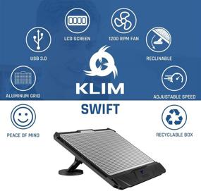 img 1 attached to 💻 KLIM Swift Laptop Cooler: High-Performance Aluminium Cooling Pad for PC and Mac - New 2021 Version - Black