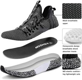 img 3 attached to ASHION Kids Running Shoes Boys Sneakers Big Boy Shoes Lightweight Mesh Walking Shoe Slip-on Sports Athletic Gym Shoes for Girls - No Laces