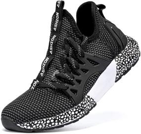 img 4 attached to ASHION Kids Running Shoes Boys Sneakers Big Boy Shoes Lightweight Mesh Walking Shoe Slip-on Sports Athletic Gym Shoes for Girls - No Laces