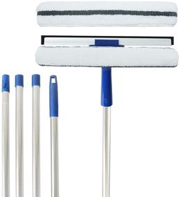 img 4 attached to 🧼 ITTAHO All Purpose Window Squeegee with 58-Inch Stainless Steel Long Handle and 2 Pcs Microfiber Scrubber Sleeve - 12-Inch Squeegee for Window, Car, and Hard-to-Reach Areas Cleaning Tool