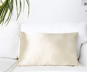 img 1 attached to 🌟 MYK Silk Pure Natural Mulberry Silk Pillowcase: 19 Momme, Silk on Both Sides for Hair & Skin, Oeko-TEX Certified, 600 TC, King Size, Beige - Curly Essential with Zipper Closure