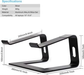 img 3 attached to 💻 JARLINK Aluminum Laptop Stand: Ergonomic Detachable Holder for MacBook Air Pro/Dell XPS/HP/Lenovo (up to 15.6 inches) - Black