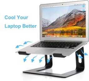 img 2 attached to 💻 JARLINK Aluminum Laptop Stand: Ergonomic Detachable Holder for MacBook Air Pro/Dell XPS/HP/Lenovo (up to 15.6 inches) - Black