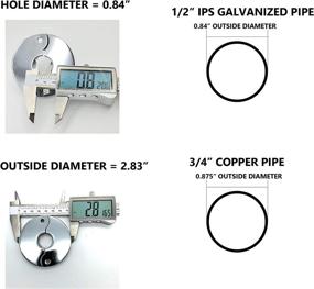 img 3 attached to 🛠️ Floor and Ceiling Plate Cover Split Flange Replacement and Repair Kit - Convenient Chrome Finish for 1/2 inch IPS Galvanized Pipes or 3/4 inch Copper Pipes (Pack of 6)